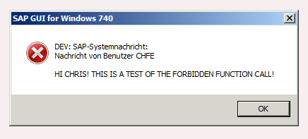 What a successful call of TH_POPUP from SE37 looks like.