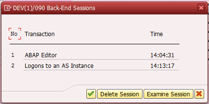 Deleting a user session by session number.